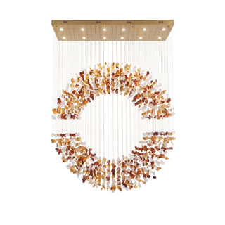 Amber Crystal Halo Chandelier-Neutral Decor