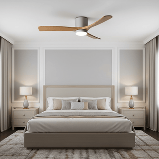 Ventilateur de plafond nordique en bois Ezra avec lumière