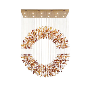 Amber Crystal Halo Chandelier-Neutral Decor