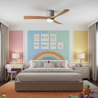 Ventilateur de plafond nordique en bois Ezra avec lumière