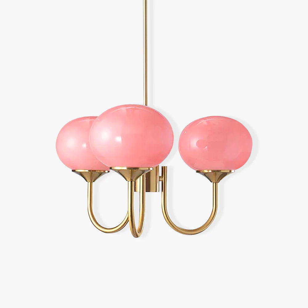 Breniona Lustre Globe en Verre Rose Doré
