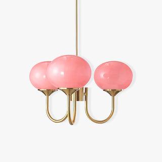 Lustra Lustre Globe en Verre Rose Doré