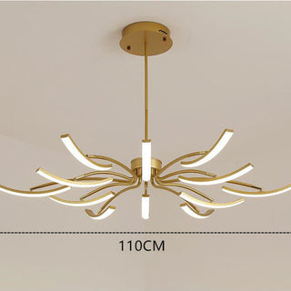 Kristy Moderne Lustre Linéaire Moderne, Métal/Gel de Silice, Noir/Blanc/Doré, Salon