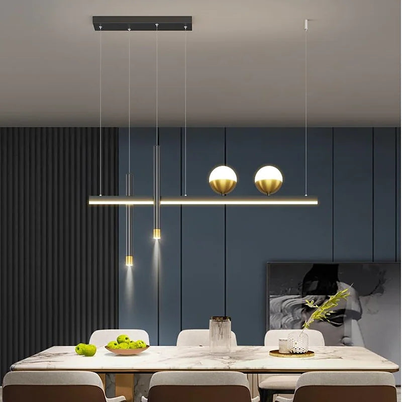 Arisha  Luminaires Suspension Minimaliste Globe Double Métal Salle à manger