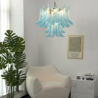 Azure Drift Glass Chandelier-Neutral Decor