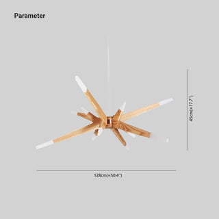 Muto Luminaires Suspensions Inégale Spoutnik Design Bois/Acrylique Chambre à Coucher