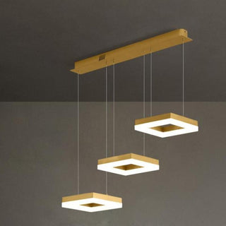 Arisha Suspension Rectangulaire Moderne, Metal/Acrylique, Or, Bureau