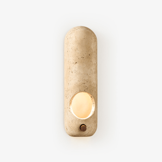 Travertine Oval Wall Sconce-Neutral Decor