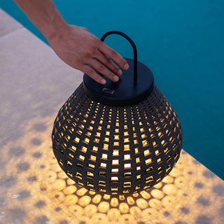 Ritta Vintage Petie LED Lampadaire Brun Métal/Tissu Extérieur