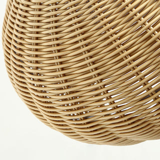Ritta Moderne LED Suspension Café Beige Métal/Rotin Extérieur