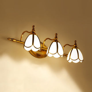 Ray Applique Murale Fleur Vintage, Métal/Verre, Jaune/Blanc