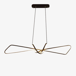 Arisha Suspension Minimalist Geometric Adjustable, Métal, Noir/Or, Salle à Manger