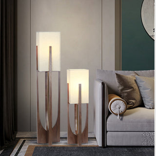 Muto Lampadaire Rectangulaire Naturel, Tissu, Bois, Salon/Bureau