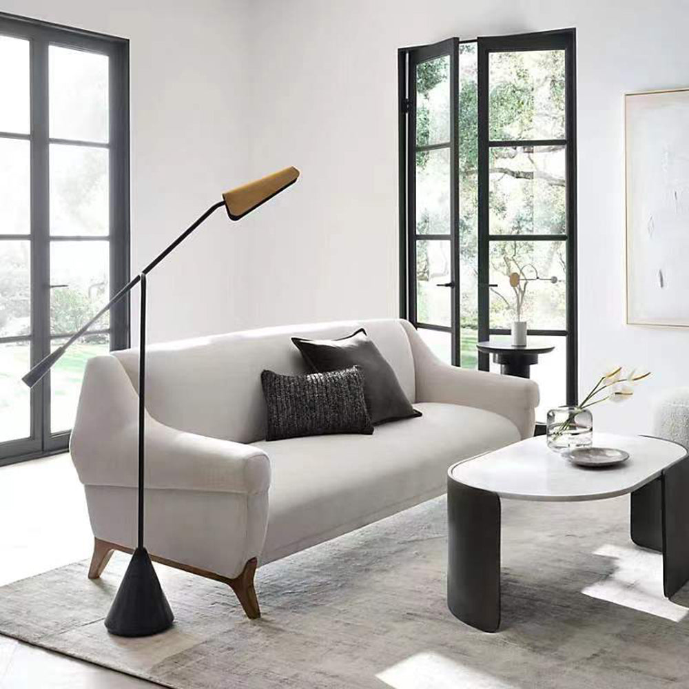 Mira Lampadaire Triangulaire Moderne, Marbre/Métal, Brun, Salon