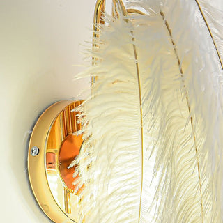 O'Moore Applique Murale Design LED Plume Moderne Métal Plume Blanc Chambre à Coucher/Salon