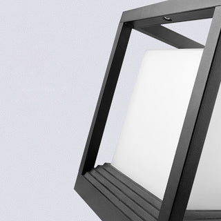 Ray Lampe Solaire Pilier Moderne, Métal, Noir, Allée