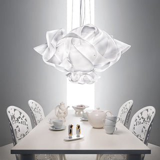 Arisha Suspension Fleur Simple, PVC, Blanc, Salon