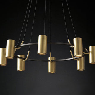 Arisha Moderne Anneau LED Suspension Doré Métal Salon Chambre à Coucher