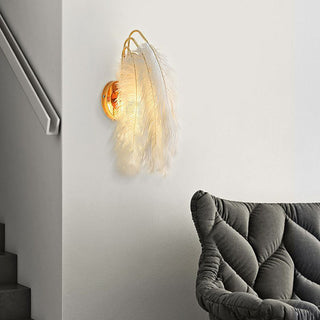 O'Moore Applique Murale Design LED Plume Moderne Métal Plume Blanc Chambre à Coucher/Salon