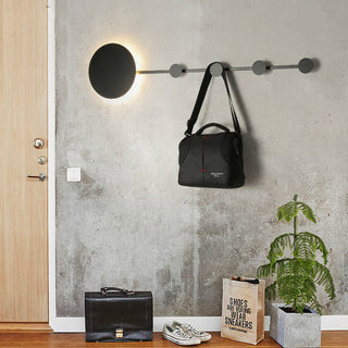 Arisha Porte-manteau Applique Murale Linéaire Moderne, Métal, Noir/Blanc, Chambre