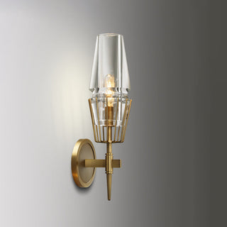 Arisha Design Italien LED Applique Murale Linéaire Vintage Métal/Verre Or Salon/Chambre