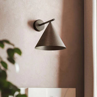 Arisha Applique Murale Moderne Minimaliste Conique Étanche, Métal, Noir/Or, Extérieur