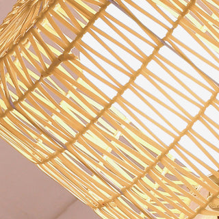 Ritta Lampadaire Cylindre Vintage, Métal/Rotin, Beige, Allée