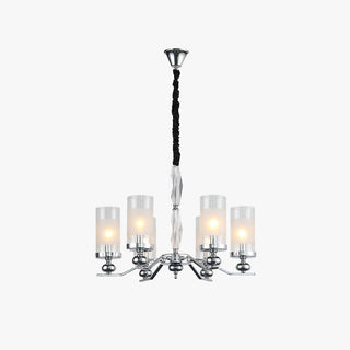Silva Suspension Cylindre Moderne, Métal/Verre, Chromé, Salon/Salle à Manger