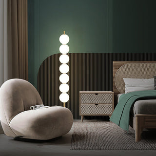 Valentina Design Lampadaire Globe Moderne Métal Laiton/Blanc Salon