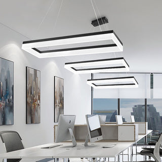 Arisha Luminaires Suspensions Carrée Simple Moderne Acrylique Noir/Blanc Salon/Chambre à Coucher/Salle à Manger