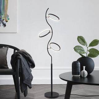 Arisha Design Lampadaire Rond Moderne Métal/Acrylique Noir/Blanc Salon/Chambre