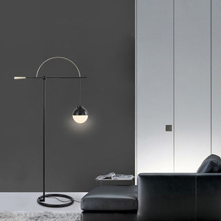 Valentina Design Lampadaire Rond Nordique Métal/Verre Noir Bureau/Chambre