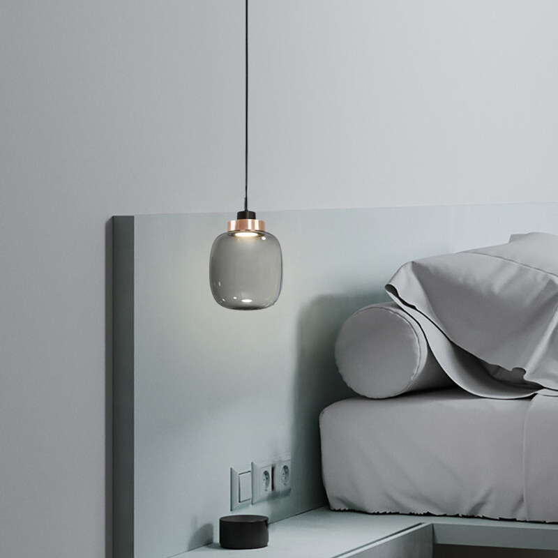 Valentina Moderne LED Suspension Fumée Verre Chambre À Coucher