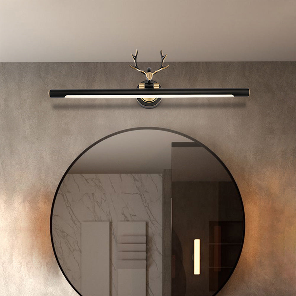 Arisha Design Italien LED Applique Murale Cerf Métal et Acrylique Noir Chambre/Salle de Bain