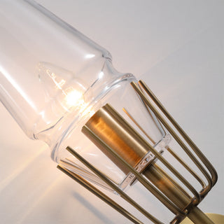 Arisha Design Italien LED Applique Murale Linéaire Vintage Métal/Verre Or Salon/Chambre