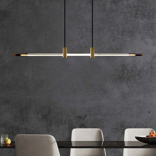 Ray Suspension Linéaire Moderne, Metal/Acrylique, Rouge/Marron, Chambre