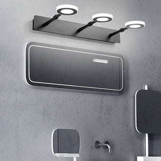 Arisha Applique Murale Miroir Ronde Moderne, Métal/Acrylique, Noir, Salle de Bain