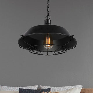 Silva Dôme Rustique LED Suspension Noir Métal Chambre à Coucher