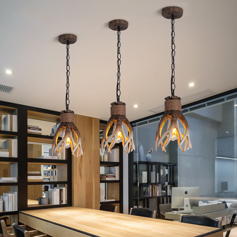 Silva LED Suspension Marron Verre Bar/Salle À Manger/Salon