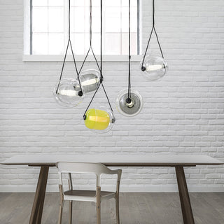 Valentina Design Luminaires Suspensions Bulle Moderne LED Verre Bleu/Jaune/Rose/Blanc Salon/Chambre à Coucher