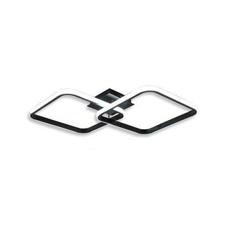 Arisha Plafonnier Carré/Rectangle/Rond Moderne, Métal/Acrylique, Noir/Blanc, Salon