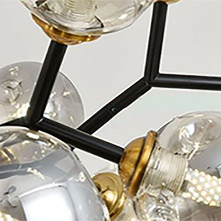 Valentina Moderne LED Suspension Noir Métal Verre Salon Chambre à Coucher
