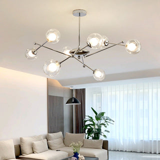 Valentina Moderne LED Lustre Chromé Verre Salon/Chambre À Coucher