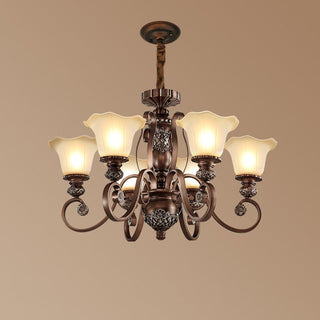 Arisha Rétro Fleur Suspension Métal Verre Salon Chambre à Coucher