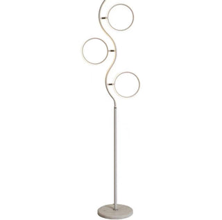 Arisha Design Lampadaire Rond Moderne Métal/Acrylique Noir/Blanc Salon/Chambre
