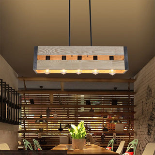 Silva Suspension Rectangulaire Rustique, Bois/Metal, Bois/Marron, Chambre