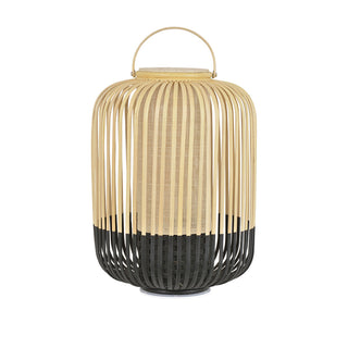 Ritta Vintage LED Lampadaire Noir/Blanc Bambou/Acrylique Extérieur