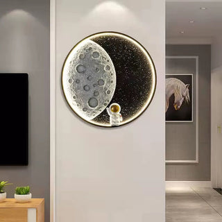 Aria Applique Murale Astronaute Rounde Lune, Métal, Chambre/Salon
