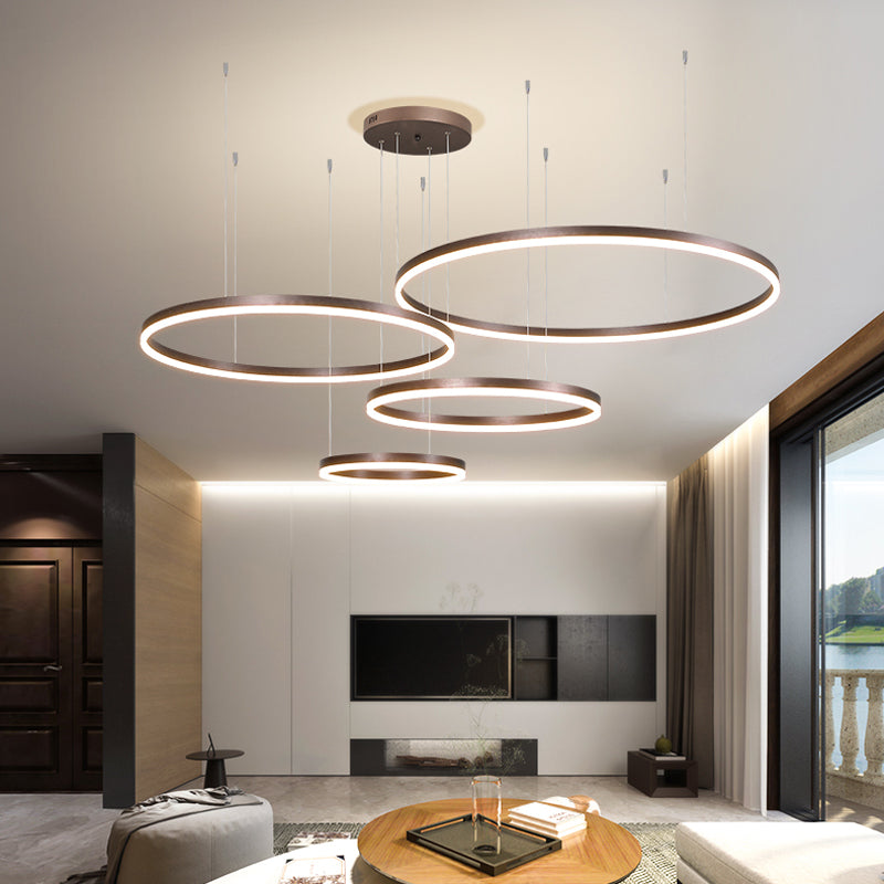 Zorin Suspension Anneau Moderne Métal Noir/Doré/Café Salon-Cielum