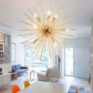 Arisha Art Deco LED Suspension Doré Métal Salon Chambre à coucher